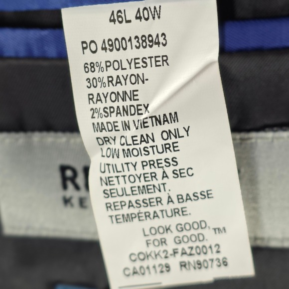 Kenneth Cole Reaction 2 Piece Suit Mens 46L Pants 40W Black Business Casual NWT - Picture 9 of 15